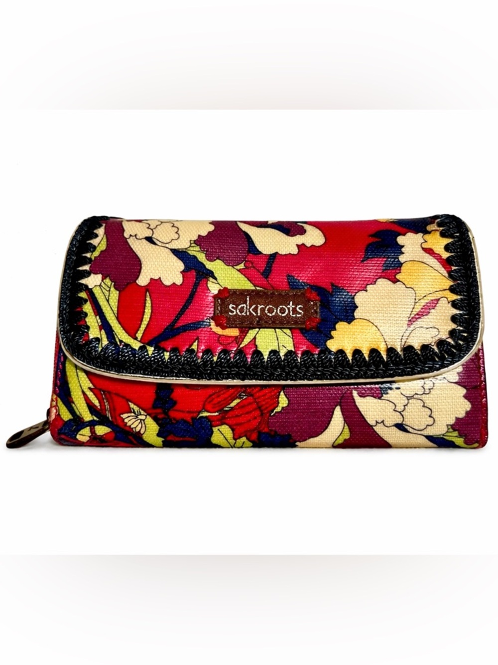Sakroots Bright Floral Wallet Clutch Boho Print Zip Around